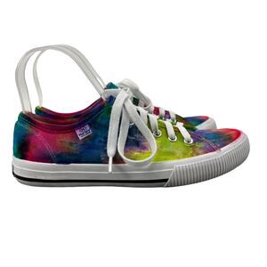 Hurley Carrie Sneakers Womens 7 Colorful Canvas Tie Dye Rainbow Lace Up Shoes